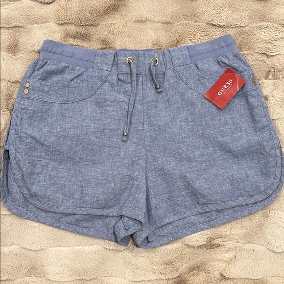 GUESS Women's Blue Casual Shorts - Picture 1 of 6